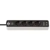 Image de Brennenstuhl Ecolor Bloc Multiprise 4 Prises Avec Fonction De Charge Usb (multiprise Avec 2 Ports De Charge Usb, Interrupteur Et