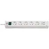 Image de Brennenstuhl Bremounta Extension Socket 5-way 2x Usb White 3m H05vv-f 3g1.5