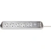 Image de brennenstuhl® 1153590620 Prise d'angle ®estilo - 6x, 2m, blanc, 4x Schuko, 2x Euro,2x USB, sans interrupteur