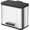 Image de Hailo 0630-200 Hailo poubelle à pédale Öko duo plus L, 17+9 L, inox