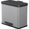Image de Hailo 0633-220 Poubelle à pédale Öko Trio Plus L - 3 x 9 l, argent