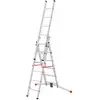 Image de Hailo - Chelle 3 Plans Transformable Profilot, Alu Professionnelle, 3x6 Marches, 4,70m, Position Escabeau & Escalier, Rattrapage De Niveau Jusqu'à 15cm