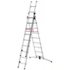 Image de Hailo - Echelle 3 Plans Profilot Transformable 3x9 Marches Alu, 6,60m, Rattrapage De Niveau 15cm En Pente, Position Escabeau Et Escalier, Usage Intensif