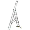 Image de Hailo   Échelle Transformable Double 3x9 Échelons 5,5m/6,3m   Aluminium Léger   Système Anti-écartement   Pour Terrains En Pente Jusqu'à 15 Cm