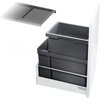 Image de Poubelle encastrable Hailo Inset Tandem 38+7 l, gris foncé 3669101