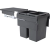 Image de Collecteur de déchets Hailo 3619751 CE Slide Euro-Cargo 2x 38 litres gris foncé