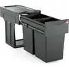 Image de Collecteur de déchets Hailo 3666851 Tandem 2x 15 litres Black Edition édition limitée
