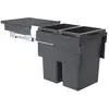 Image de Collecteur de déchets Hailo 3619721 CE Slide Euro-Cargo 2x 38 litres gris foncé