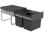 Image de Collecteur de déchets Hailo 3642531 Raumspar-Tandem 2x 8,5 +18 L gris foncé