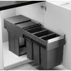 Image de Poubelle Hailo cuisine encastrable sous meuble 40 cm 3x8 L poubelle tri sélectif