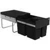 Image de Collecteur de déchets Hailo 3642731 Raumspar-Tandem 2x 8,5 +18 L noir
