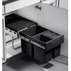 Image de Poubelle De Cuisine Tri Sélectif 3 Bacs Encastrable 34l (18+8+8) Hailo As Raumspar Tandem Coloris - Noir