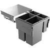 Image de Poubelle encastrable Hailo Euro-Cargo NT480, 90 L, 60 cm, gris foncé, tri sélectif