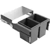 Image de Collecteur de déchets Hailo 3610971 CS Slide Cargo-Soft Short 2x20L gris foncé