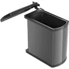 Image de HAILO 3418071 Tri-déchets UNO 18 gris foncé/noir avec une capacité de 18 litres à partir d'une largeur d'armoire de 45 cm