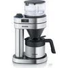 Image de Severin Caprice Machine à café filtre, fait main avec cafetière pour jusqu'à 8 tasses, machine à café avec minuterie, acier inoxydable brossé/noir mat KA 5763