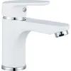 Image de Robinet de lavabo SCHÜTTE ALASKA, robinet de salle de bains avec vidage, mitigeur lavabo avec bouchon Pop Up, blanc/chrome