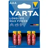 Image de Blister De 4 Piles Longlife Max Power Lr03 Aaa 1,5v Varta 4703110404