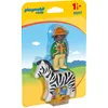 Image de PLAYMOBIL 1.2.3- Ranger avec figurine de zèbre et accessoires, unique (9257) PLAYMOBIL Tranche d'âge : +18 mois