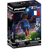 Image de PLAYMOBIL 71123 Sports & Action Joueur de football 7,5 cm France A Maillot Mur de but Fonction coup de pied Football Sport gazon Ballon Set de jeu