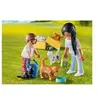 Image de Famille de Chats avec Femme et Enfant - Jouet Écologique en Matériaux Recyclés - Neuf