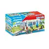 Image de Autobus Scolaire Blanc et Vert avec Accessoires et Personnages - Neuf