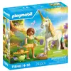 Image de Kit de figurines PLAYMOBIL 71840 Licorne Fleur Arc-en-ciel avec Fée - 24 pièces, crinière et corne interchangeables, Blanc/Pastel - Neuf