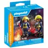 Image de Duo Pack PLAYMOBIL 71885 Pompiers avec hache, lampe et extincteur Multicouleur - Neuf