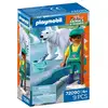 Image de Set de jeu PLAYMOBIL Zoo 72090 Ours polaire et gardien du zoo avec accessoires bleu et blanc - Neuf