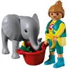 Image de PLAYMOBIL Zoo : bébé éléphant et soigneuse