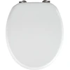 Image de WENKO SIÈGE WC VALENCIA Couvercle WC Lunettes blanc Salle de bains WC invités MDF moderne