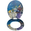 Image de WENKO Siège de WC Poissons Effet 3D Couvercle de WC Siège de WC à fermeture automatique Salle de bain WC