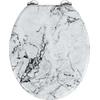 Image de WENKO SIÈGE WC ONYX optique marbre Couvercle WC Lunettes MDF Salle de bains WC visiteurs