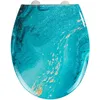 Image de Wenko - Abattant Wc Stream Avec Frein De Chute, Clipsable Avec Fixation Inox, Assise Jusqu'à 350kg, Duro Plast Résistant Et Hygiénique, 36,5 X 45cm, Bleu