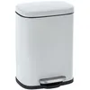 Image de Poubelle Wenko Leno 5l Blanche À Pédale Easy Close Design Métal Silencieuse Pour Salle De Bain Bureau Avec Absenkautomatik Et Sac Invisible 21,5 X 29,5 X 19 Cm Idéale Pour Un Rangement Élégant