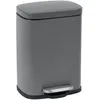 Image de Poubelle À Pédale Leno Avec Frein De Chute Easy-close, Petite Poubelle Salle De Bain 5l, Acier, 21,5x19x29,5 Cm, Gris - Wenko