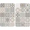 Image de Protection De Plaques Cuisson 'carreaux De Ciment' Wenko Lot De 2, Couvre Plaque Universel, Résistant Aux Chocs, Hygiénique, Pieds Inclus, Verre Trempé, 30x52cm, Multicolore