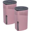 Image de Lot De 2 Déshumidificateurs Design Drop Rechargeables 1kg Jenko, Absorbeur Humidité Intérieurs, Caravane, Anti Moisissure Jusqu'à 3 Mois, Idéal Jusqu'à 80m², D15x23cm Chaque, Rose