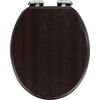 Image de WENKO SIÈGE Wenge Bois Abaissement automatique Couvercle WC Lunettes MDF Salle de bains marron