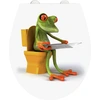 Image de WENKO Siège WC Couvercle WC FROG NEWS Abaissement automatique Grenouille Salle de bain Acrylique