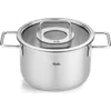 Image de Fissler Pure Collection / Casserole en acier inoxydable (Ø 20 cm, 3,6L) Casseroles avec couvercle en verre, graduation intérieure - Induction