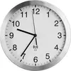 Image de TFA® 98.1091.02 TFA® Funkwanduhr 98.1091 weiß silber Aluminium, Ø 25,0 cm