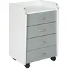 Image de Printi Commode à roulettes avec 6 tiroirs, 4 roulettes (dont 2 avec arrêt), blanc, gris.