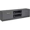 Image de Elenzio Meuble TV, 2 portes, 2 compartiments ouverts, gris.