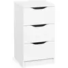 Image de Interlink Commode classique 3 tiroirs, couleur : blanc, 40 x 40 x 71cm