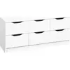 Image de Interlink Commode classique 6 tiroirs, couleur : blanc, 120 x 40 x 50cm