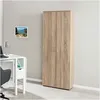 Image de Inter Link - Armoire 2 Portes 70x34x189 Cm Décor Chêne