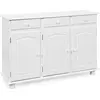 Image de Buffet design gauche 130 cm avec 3 portes & 3 tiroirs en pin blanc