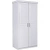 Image de Inter Link Armoire Hakon 2 portes pin massif laqué blanc