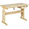 Image de Bureau pour adolescents 'Julia' 109 cm avec 1 tiroir Réglable en hauteur et en inclinaison Pin naturel massif